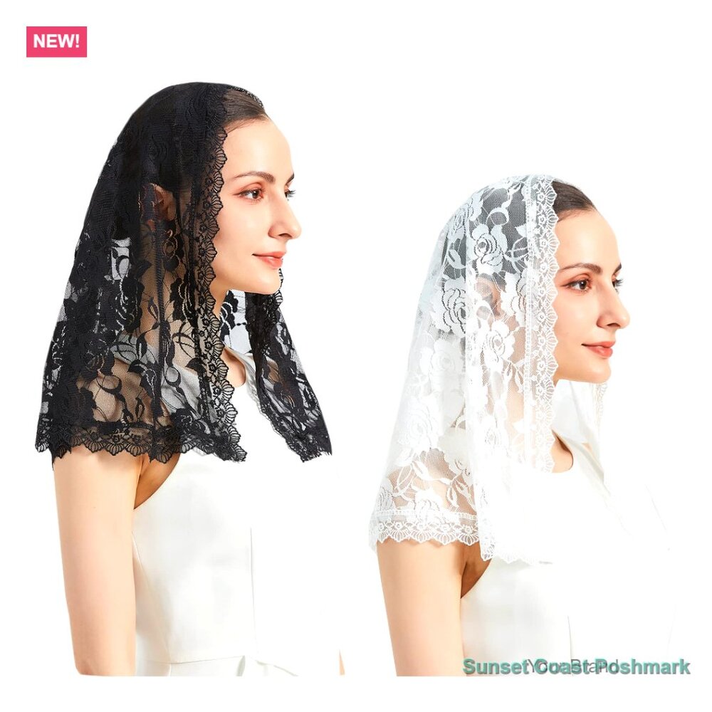 Lace Mantilla Veil Soft Silky D Shape Bridal Church Accessory